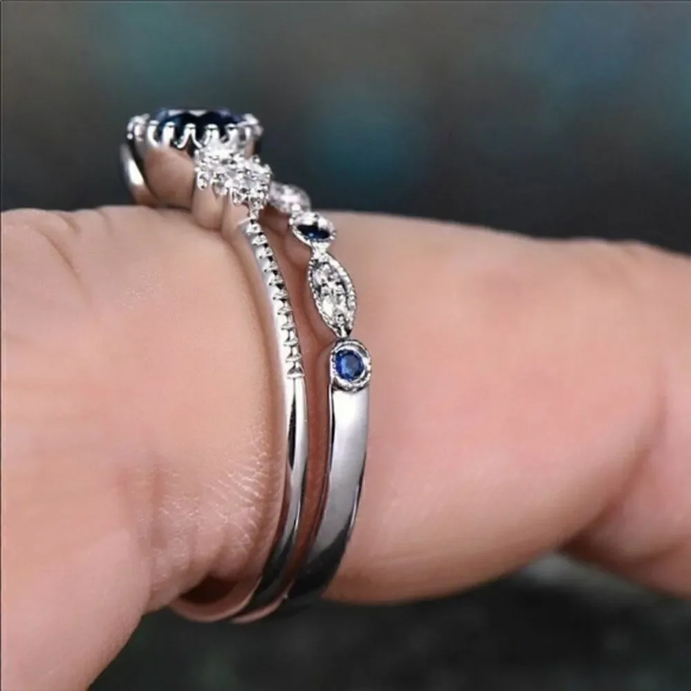 COPY - New 2Pcs/Set rings 925 Sterling Silver